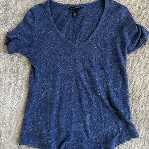 Women's Blue V-Neck Top